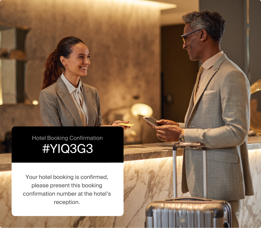 Hotel booking confirmation